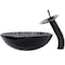 Novatto Black and Silver Painted Glass Vessel Sink Set in Matte Black NSFC-023001MB - alternate 2